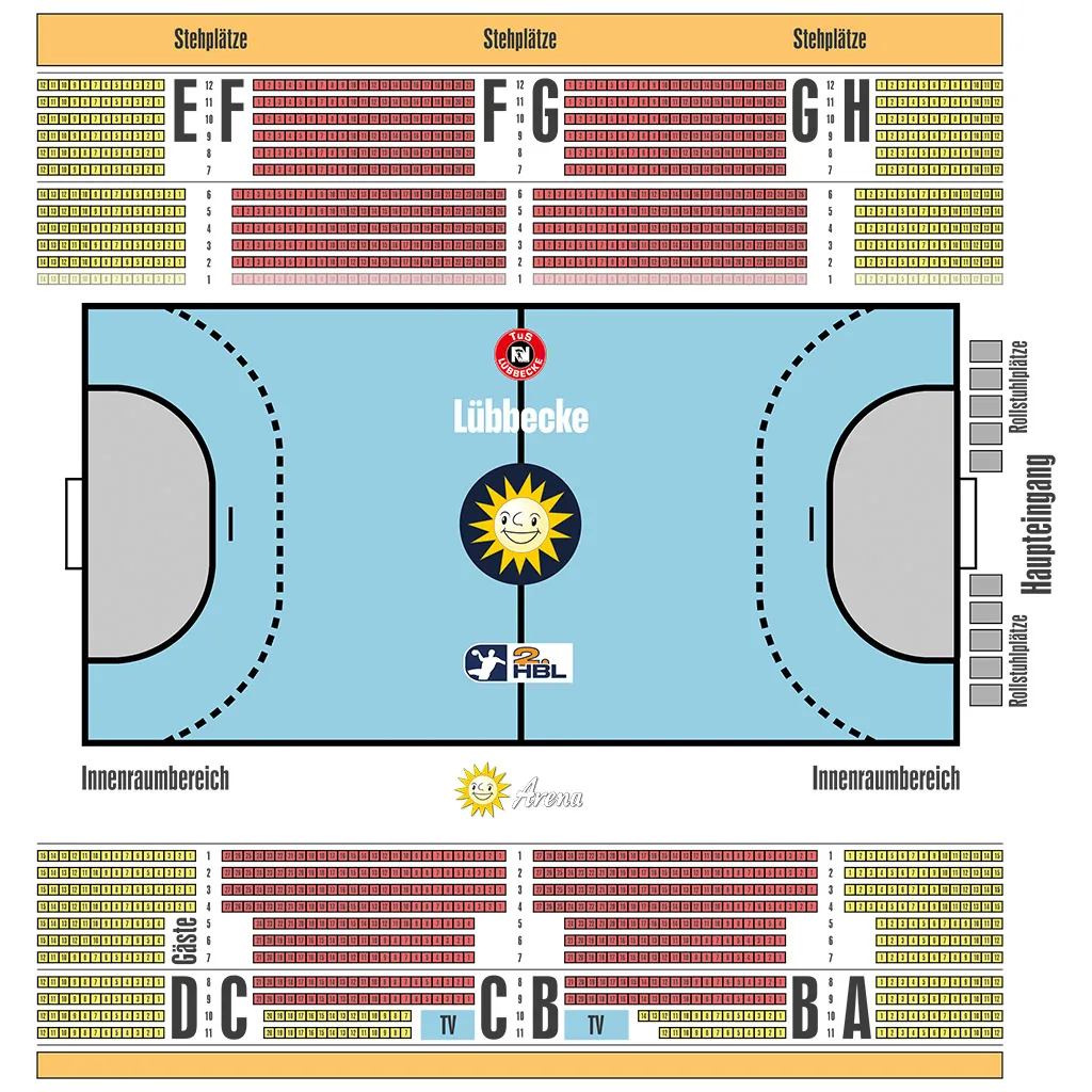 Hallenplan MERKUR Arena – Übersicht der Preiskategorien